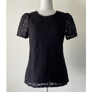 Express black lace short sleeve top S-M (New)